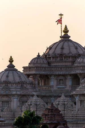 Facade of a temple, Akshardham, Delhi, Indiaの写真素材