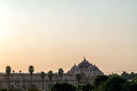 Facade of a temple, Akshardham, Delhi, Indiaの写真素材