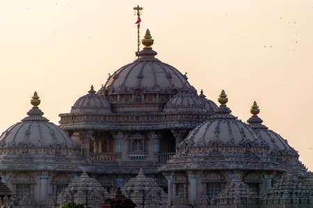 Facade of a temple, Akshardham, Delhi, Indiaの写真素材