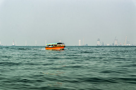 Hong Kong - November 30, 2015: Tourist are visiting by pleasure boat in Tai O. Tai O is a fishing town, located on the western side of Lantau Island in Hong Kong.のeditorial素材