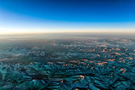 Aerial view mountains in Sichuan province, China.
