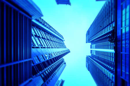 Residentual Building in Hong kong from ground viewの写真素材