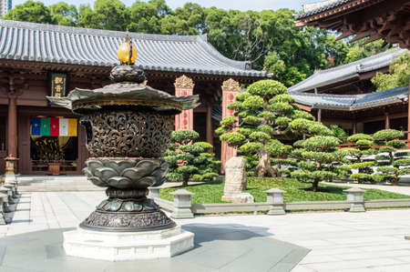 Chi lin Nunnery, Tang dynasty style temple, Hong Kong, Chinaの写真素材