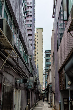 An old back alley central Hong Kongのeditorial素材