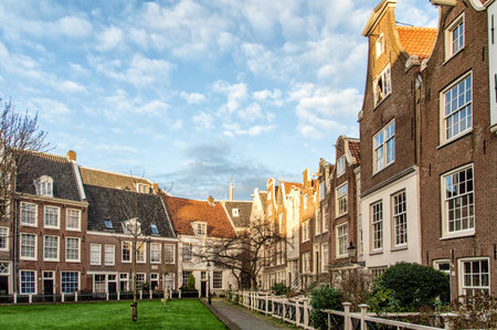 Begijnhof is one of the oldest inner courts in the city of Amsterdam.のeditorial素材
