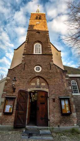 Facade of the English Reformed Church at Begijnhofの写真素材