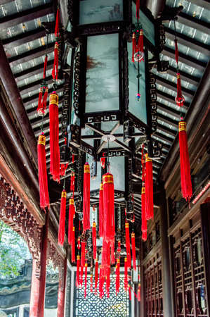 Lanterns At The Yu Yuan Garden In Shanghai, Chinaの写真素材