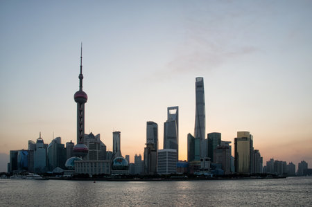 Shanghai in a beautiful Sunriseのeditorial素材