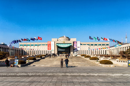 SEOUL - FEBRUARY 6,2016: War Memorial of Korea February 18, 2013 in Seoul, ROK. Opened in 1994 on the former army headquarters site, the museum exhibits and memorializes the Military history of Korea.のeditorial素材