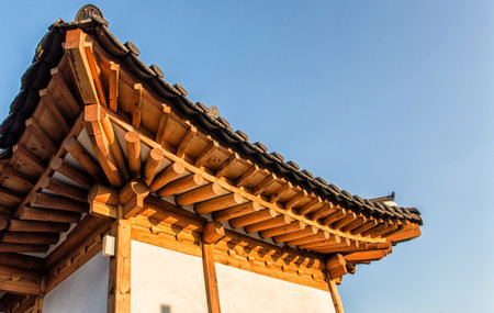 Hanok roof found in Seoul Koreaのeditorial素材