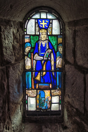 A Stained glass window inside the Chapel in Edinburgh Castle.のeditorial素材