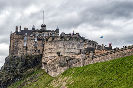 Edinburgh Castle on Castle Rock in Edinburgh, Scotland
