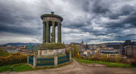 Dugald Stewart Monument on Calton Hill in Edinburgh - Scotlandのeditorial素材