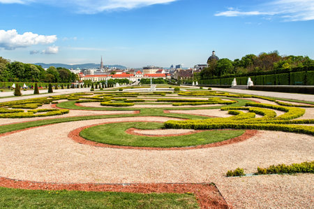 The Gardens of Belvedere Palace in Viennaのeditorial素材