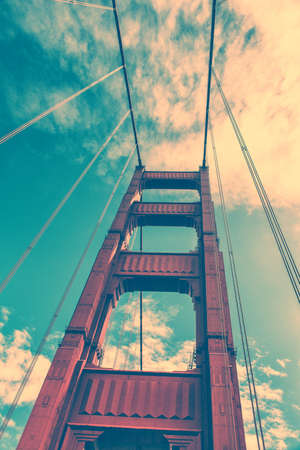 Golden Gate Bridge tower in San Francisco, CA