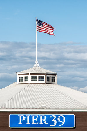 Famous pier 39 at the Fisherman's Wharf in San Franciscoのeditorial素材