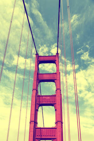 Golden Gate Bridge tower in San Francisco, CA