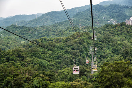 Taipei Maokong Gondola, Taiwan - July 26, 2016: Taipei Maokong Gondola viewのeditorial素材