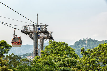 Taipei Maokong Gondola, Taiwan - July 26, 2016: Taipei Maokong Gondola viewのeditorial素材