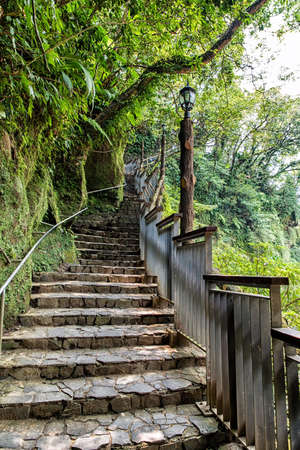 Stairway at Shifen Waterfall, Taiwan