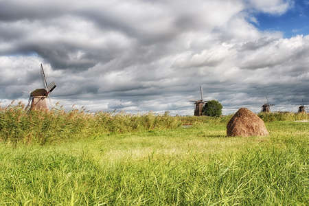 The famous windmills at the Kinderdijk, south Holland, Netherlands