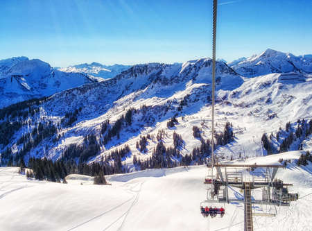 Winter wonder land in Austria as seen from chairlift
