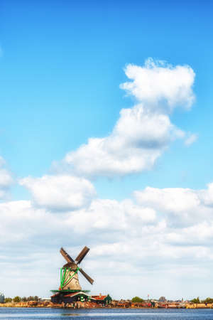 Windmills in Zaanse Schans, Holland, Netherlandsの写真素材
