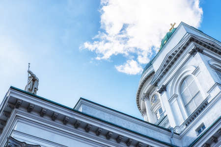 Abstract detail of the Helsinki Cathedral, the Finnish Evangelical Lutheran cathedralの写真素材