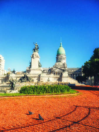 Congreso Nacional and Monument Buenos Airesの写真素材