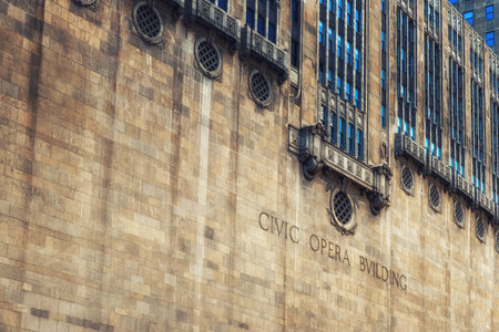 Detail of Civic Opera House, Chicago, Illinois,USAのeditorial素材