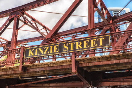 Detail of the Kinzie Street Bridge - Chicagoのeditorial素材