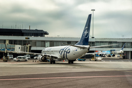 AMSTERDAM, THE NETHERLANDS - July 08, 2017 :KLM.Skyteam PH-BXO Boeing 737-9K2 at Schiphol Airport Amsterdam, The Netherlandsのeditorial素材