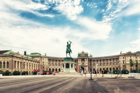 Vienna, Austria - July 09, 2017: Hofburg Palace is former imperial palace in centre of Vienna. Part of palace forms official residence and workplace of President of Austriaのeditorial素材
