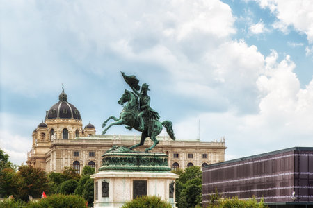 Statue of Archduke Karl-Ludwig-John on Heldenplatz. Vienna, Austriaのeditorial素材