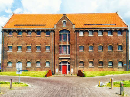 Former prison building on the Oostereiland in Hoorn, Hollandの写真素材