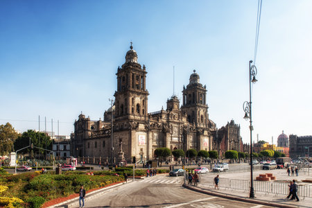 Mexico City, Mexico - February 15, 2018: Metropolitan Cathedral of the Assumption of Maryのeditorial素材