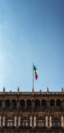 Detail of the National Palace (Palacio Nacional in Spanish) is the seat of the federal executive in Mexico City. It is located on the main square, Plaza de la constitucion , Zocalo in the historic downtown.のeditorial素材
