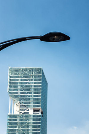 Architecture. Mexico city with a street lightのeditorial素材