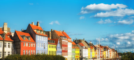 Copenhagen, Denmark, September 20, 2017: Nyhavn district is one of the most famous and beautiful landmark in Copenhagen, Denmark in a sunny dayのeditorial素材