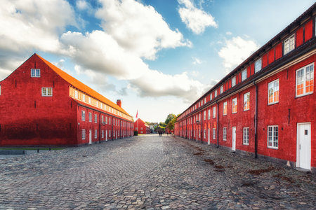 Barracks in Kastellet fortress, Copenhagen, Denmarkのeditorial素材