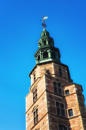 Copenhagen, Denmark - September 20, 2017: Rosenborg Castle and The King's Garden. Rosenborg Castle (Rosenborg Slot) is a renaissance castle located in Copenhagen and Rosenborg Castle Gardens (Kongens Have) is the oldest and most visited park in Copenhagenのeditorial素材