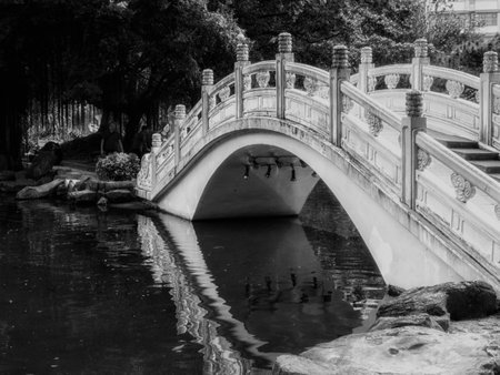 Bridge in Liberty Square (also Freedom Square) garden, Taipei, Taiwanのeditorial素材