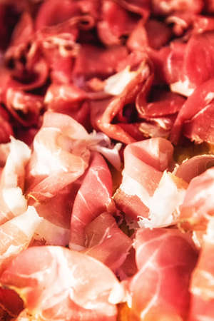 Antipasti composition of italian cured meat typesの写真素材