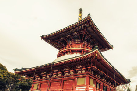 Narita, Japan 17 March, 2018: Great Pagoda of Peace built in 1984 symbolising the teaching of...