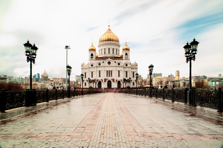 Moscow, Russia, 26th April 2018: Christ the Savior Cathedral - the main cathedral of the Russian Orthodox Church in Moscowのeditorial素材