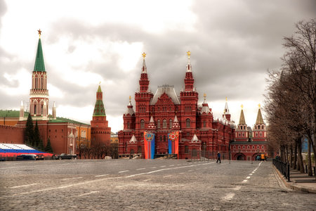 Moscow, Russia, 26th April 2018: The State Historical Museum of Russia on Red Squareのeditorial素材