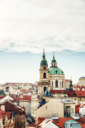 prague, Czech Republic - April 04: St. Nicholas Church in Mala Strana district of Pragueのeditorial素材