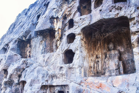 Luoyang, Hernan, China-December 25,2017 : Longmen Grottoes is one of the three major cave temple ensembles in China.のeditorial素材