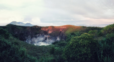 Tomohon, North Sulawesi, Indonesia - October 03, Beautiful colours as the sun sets over Manado, Sulawesi in Indonesiaのeditorial素材