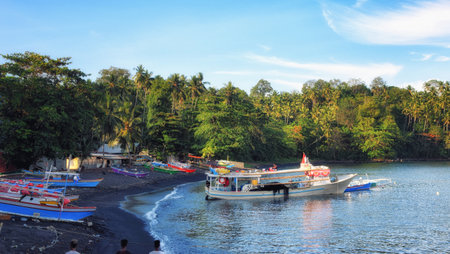 Tomohon, North Sulawesi, Indonesia - October 05:  Fishing boat in bitung Sulawesi indonesia harborのeditorial素材